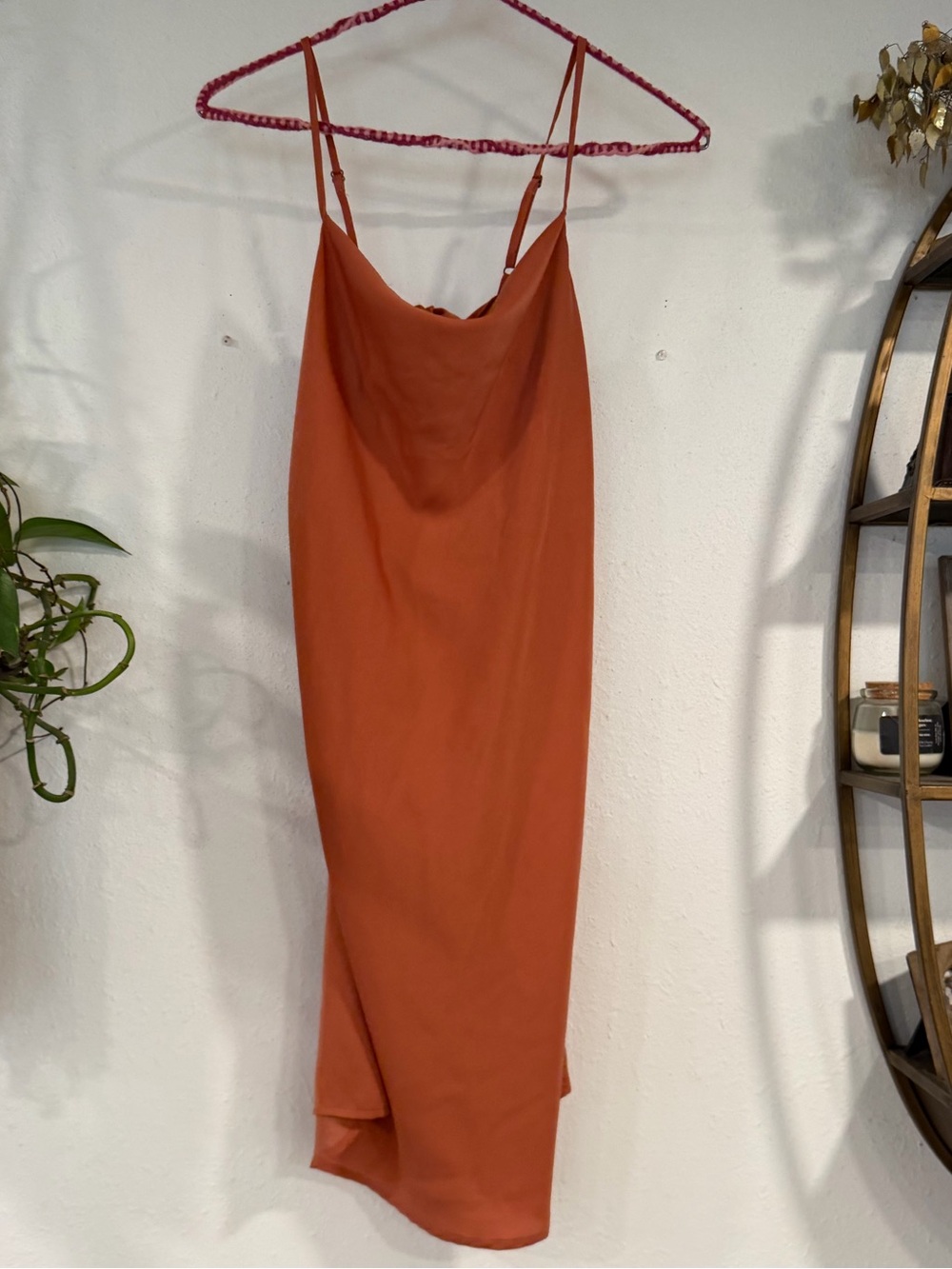 O'Neill Rust Orange Slip Midi Dress